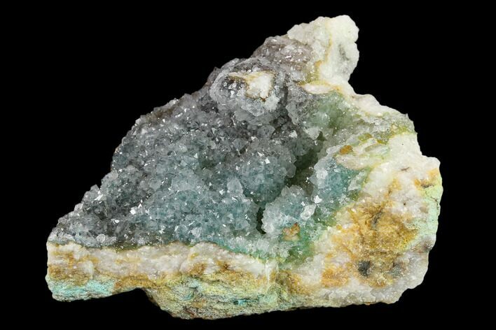 Quartz Crystals on Chrysocolla - Peru #132361